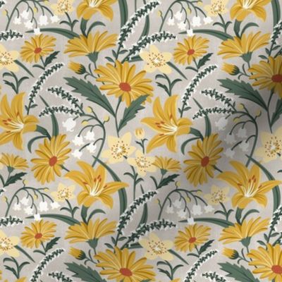 Wildflower Garden - Botanical Floral Summer Beige Yellow Small