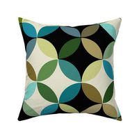 Cathedral Windows Cheater Black White Turquoise Green and Beige