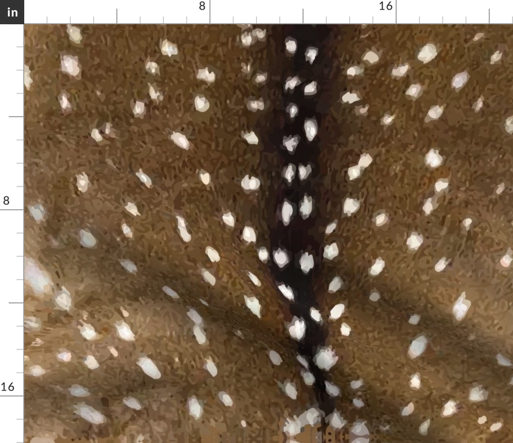 fawn hide mirrored light spots on  light brown fur