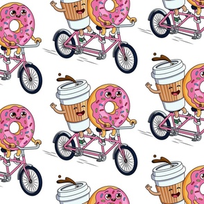 Best Friends: Donut and Coffee on a Tandem Bike