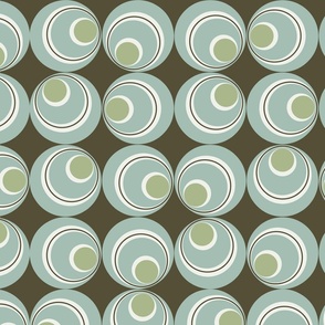 Retro circles in a grid blue green 