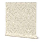 Art Deco Botanical Vanilla Cream Large Scale