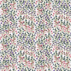 Maximalist Pattern with Colorful Flowers