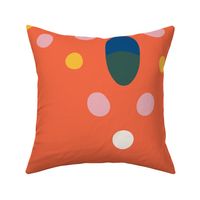 Bright abstract floral in orange, pink and blue
