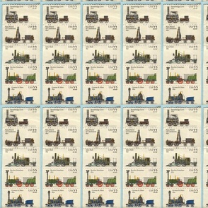 train stamps-blue 