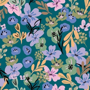 Spring Floral shower in Blue