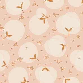 serene cotton flowers - peach