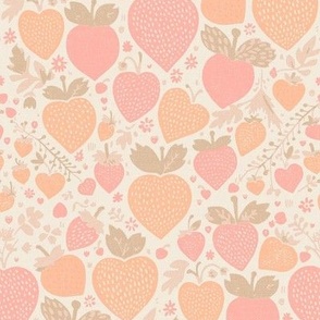 strawberry hearts in peach fizz