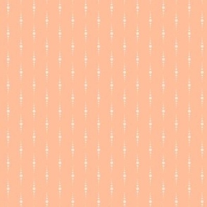 (small) vertical off-white dotted stripes on peach fuzz orange / Pristine on  Peach Fuzz background / color of the year 2024 / Pantone Peach Plethora Palette // small scale