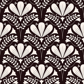 Floral Black & White Forest Art Deco – Large 12x12