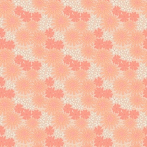 Peach Fuzz (S) Groovy Happy Flower Power 60s 70s Retro Pattern 