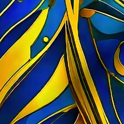 blue and gold abstrac art deco