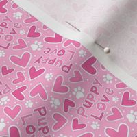 Small Scale Puppy Love Valentine Hearts in Pink