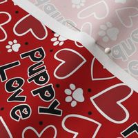 Large Scale Puppy Love Valentine Hearts in Red