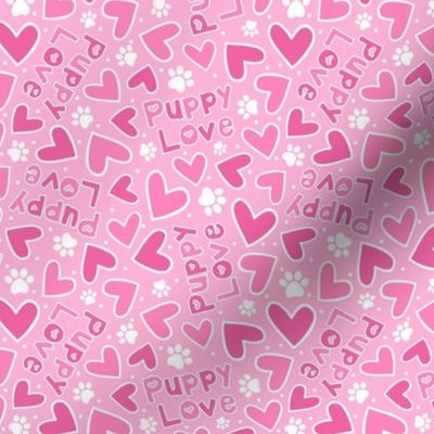 Medium Scale Puppy Love Valentine Hearts in Pink