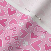 Medium Scale Puppy Love Valentine Hearts in Pink