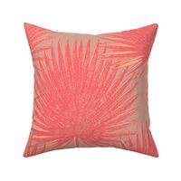 Palmetto palm leaves in peach tones  and beige