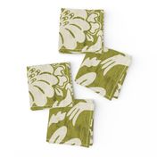 Isabella Birds - Extra Large - Forest  Moss - Texture, Damask - Ballet White (Ben Moore)