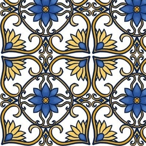 Maiolica inspired floral pattern