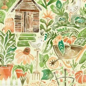 the garden allotment wallpaper scale