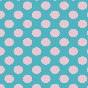 Light red dots on petrol background