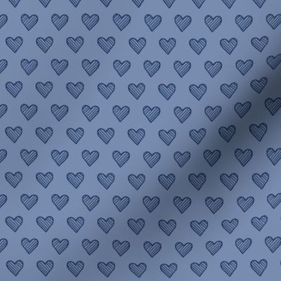 S / Blue Polka Dot Hearts