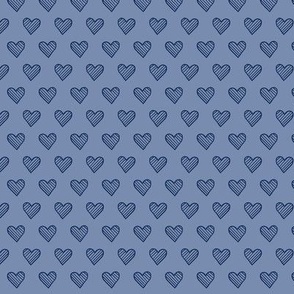 S / Blue Polka Dot Hearts