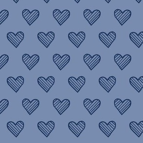 M / Blue Polka Dot Hearts