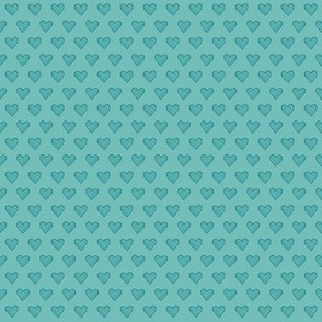 XS / Teal Polka Dot Hearts