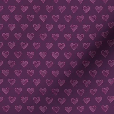 S / Purple Polka Dot Hearts