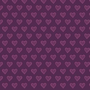 S / Purple Polka Dot Hearts