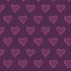 M / Purple Polka Dot Hearts