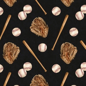 Vintage Baseball Game on Textured Black 12 inch