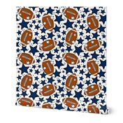 Large Scale Team Spirit Footballs and Stars in Penn State Nittany Lions Blue and White