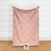 Serene floral garden peach pearl and cream Pantone color palette 2024- home decor - wallpaper - curtains- bedding - whimsical.