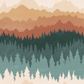 Watercolor Mountain and Trees - Outdoor Adventure Collection