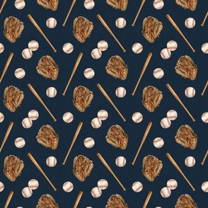 Vintage Baseball Game on Textured Navy Blue 6 inch