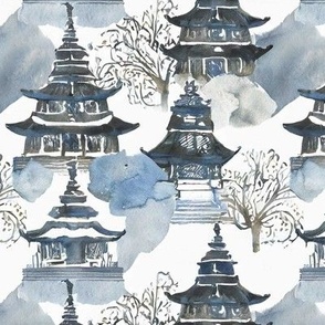 Pagoda Hill in Blue Mist