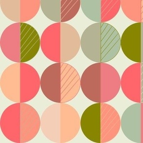 Geometric Warm Welcome Half Spot with Abstract Leaf on pale green