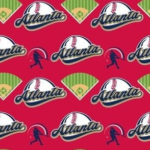 Atlanta baseball on red medium 