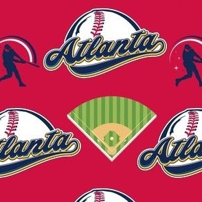 Atlanta Baseball on Red large 