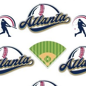 Atlanta baseball on white large 