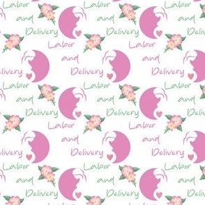 Labor and delivery pregnancy silhouette on white small 