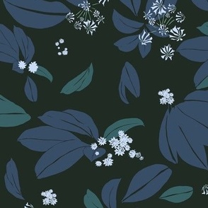 moody woodland midnight  teal navy large