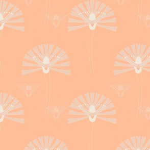 Peach Fuzz Dandelion Inspired Bold Minimalism Abstract.