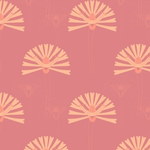 Peach Fuzz Dandelion Inspired Bold Minimalism Abstract - Warm Dusky Pink.