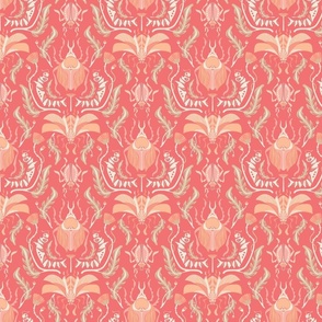 Beetles Damask Peach Fuzz Small