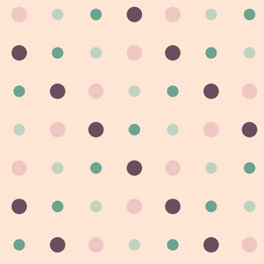 Pink, green and eggplant dots