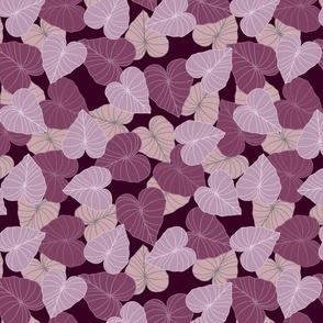 Kalo Leaves in Pinks and Mauve