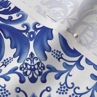 Porcelain style blue and white pattern